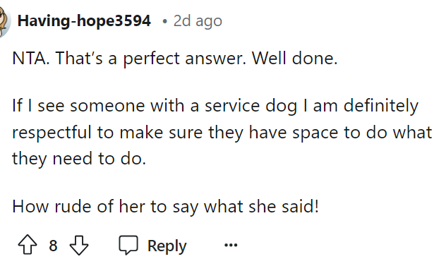 It's interesting to see that people who are in the comments are totally supportive of OP here.