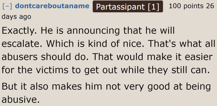 Run away while she still has the means to.