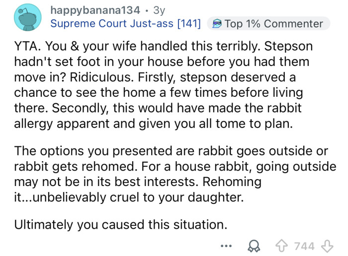 “You and your wife handled this terribly.”