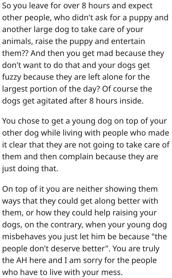 15. It's sad that her roommates have to deal with her mess.