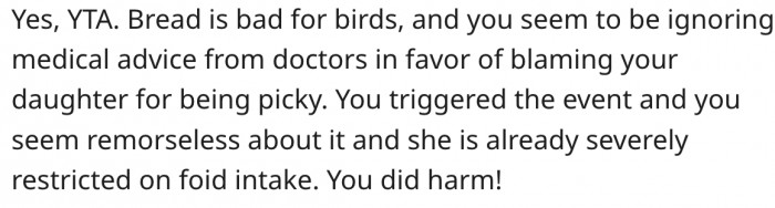 6. The woman isn't remorseful about putting her daughter's health at risk.