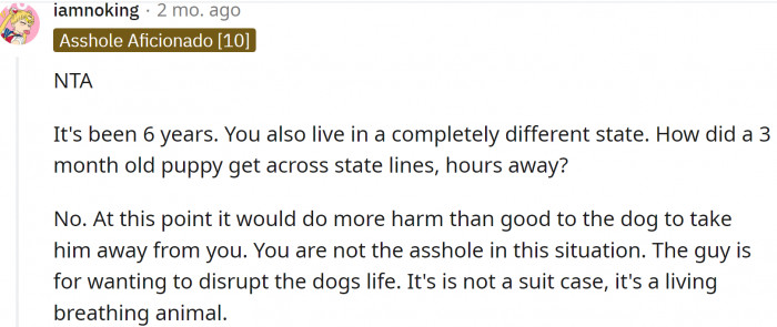 It would harm him to change families and environments.