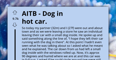 Husband Calls His Wife "Karen" For Wanting To Contact Non-Emergency Police Over Dog Inside Hot Car