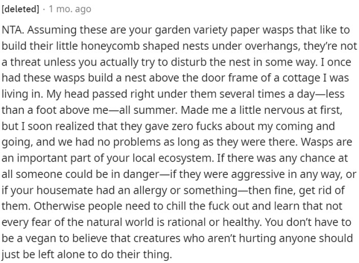 If there's no real danger or allergy involved, people should relax and understand that not all fears of nature are rational.