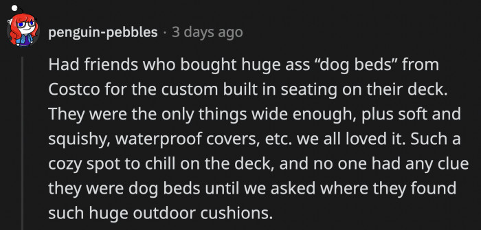 OP's wife is hung up on the idea that their son is napping, sitting, and relaxing on a dog bed