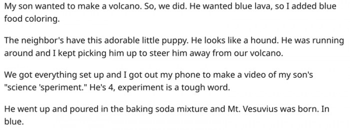 OP’s son wanted to build a volcano. And he wanted it blue. So his dad 3D printed one…