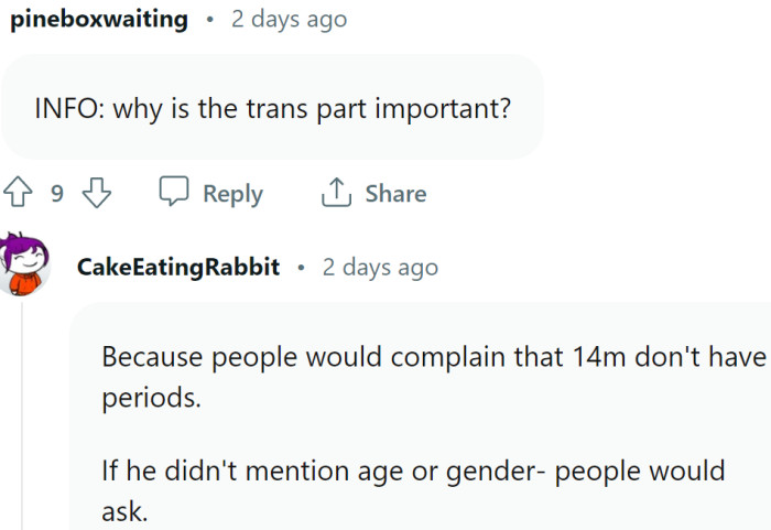 Someone asked, and OP replied