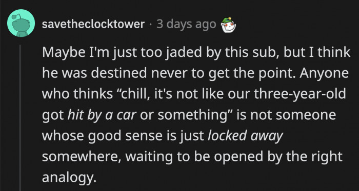 Hank's parental instincts aren't locked away somewhere waiting to be awakened