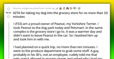 Woman Takes Dog Inside Grocery Store, Gets Into A Heated Confrontation With Another Customer Who Accused Her Of Endangering Everyone's Health