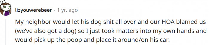 Place the poop around the car...