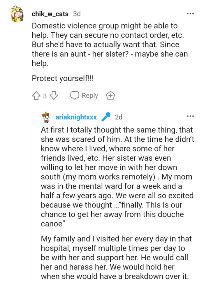 The OP needs to protect herself