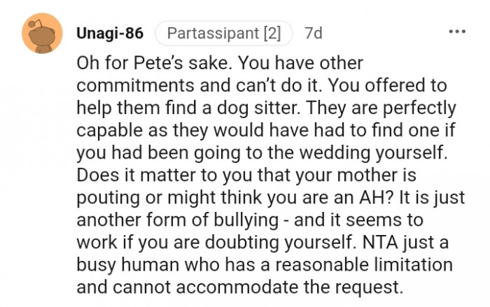 9. Does it matter that your mother is pouting?