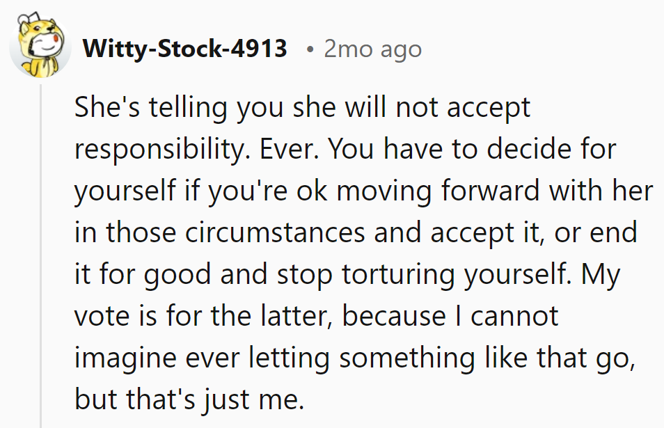 Responsibility's on a permanent vacation. Time for a guilt-free exit.