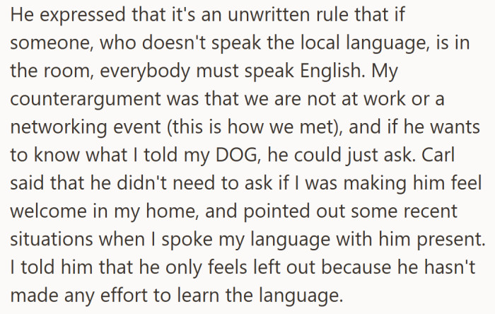 What he saw as basic manners, she saw as control. The argument shifted from a simple misunderstanding to a clash of values.
