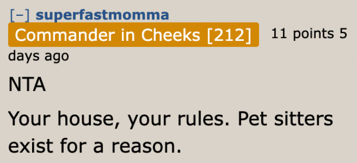 The relatives should just get pet sitters during their visit.