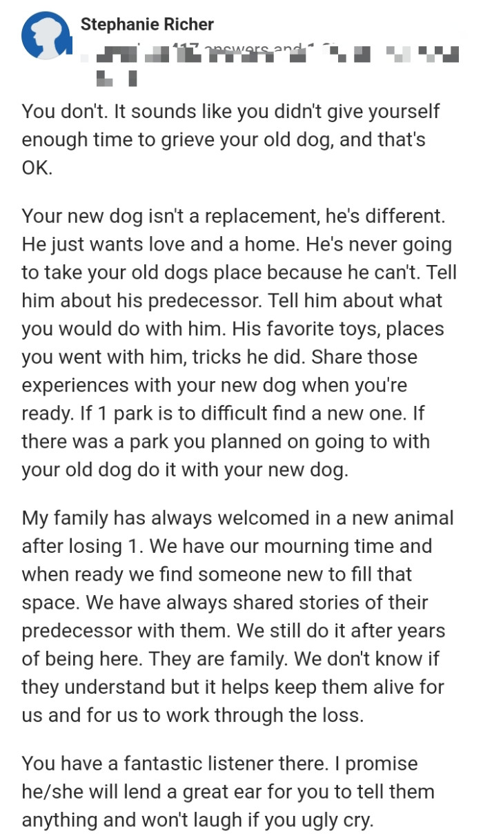 18. He's never going to take the dead dog's place