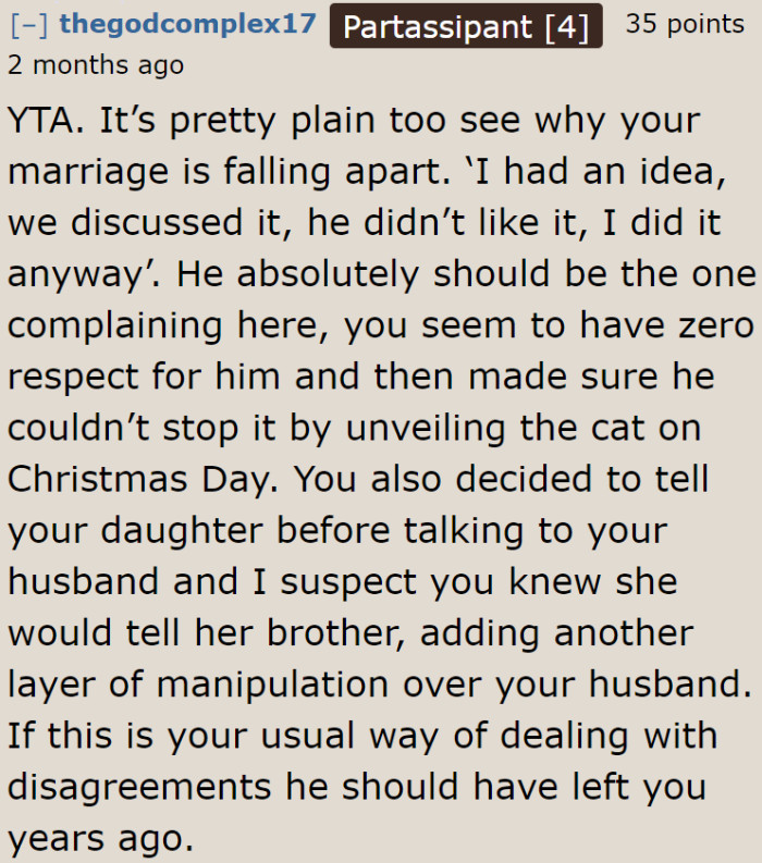 The issue with the cat is just the tip of the iceberg. The OP clearly disrespects her husband's wishes.