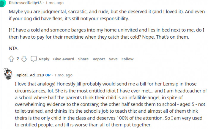 16. Jill would probably send me a bill