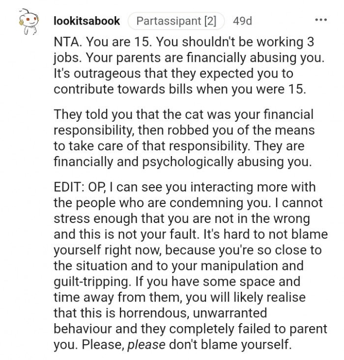 16. You should not be working three jobs at your age