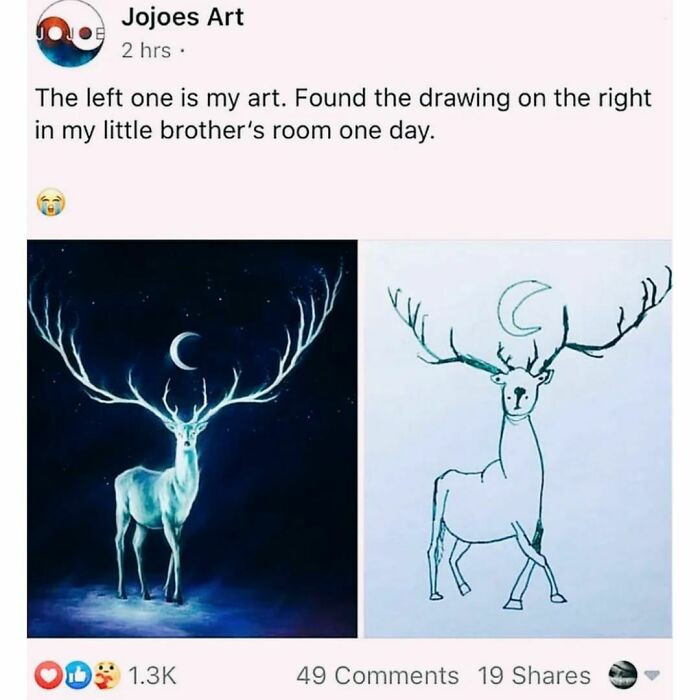 48. Younger brother secretly copied their art