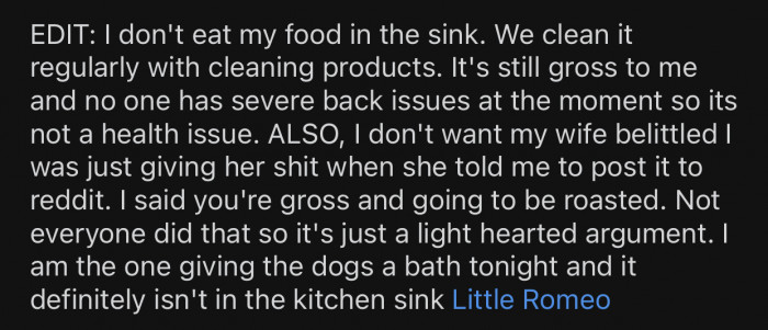 It was simply a light-hearted argument between OP and her wife.