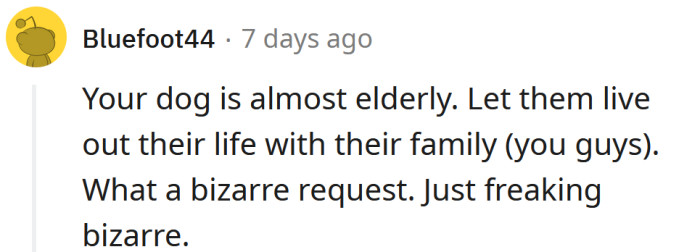 She should live out her life with her family.