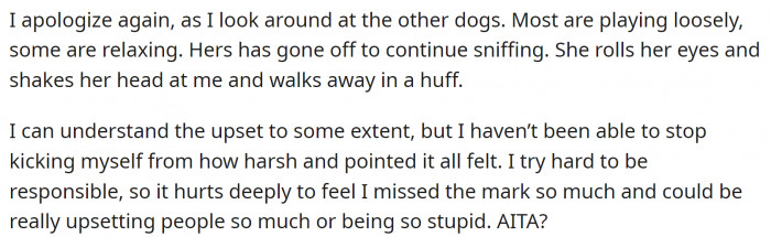 Of course, none of the dogs paid attention to OP, and they were all happily running around. It was all in Karen's head.