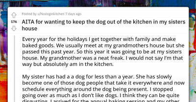 Woman Asks If She's An A**hole For Wanting Her Sister's Dog Out Of The Kitchen While They're Baking
