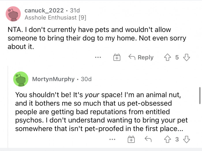 Heavy on the 'It's your space' because that's exactly right.