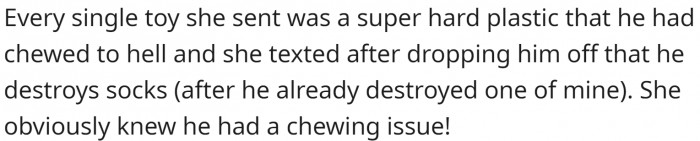 The toys that came with the dog were all pretty chewed up.