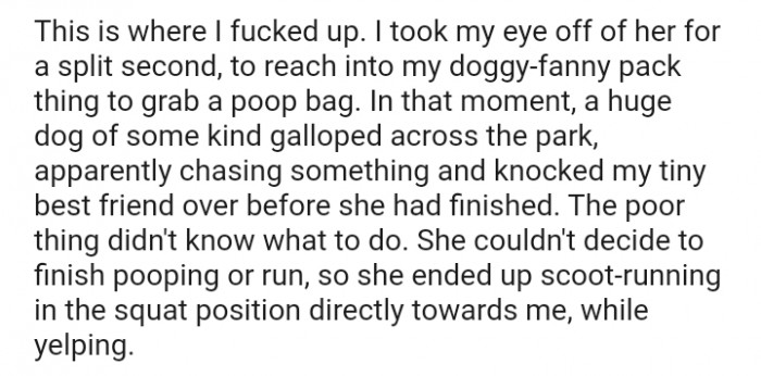 I took my eyes off of her for a split second