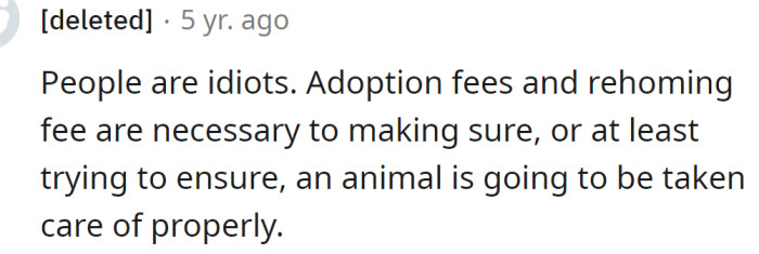 Adoption fees are necessary