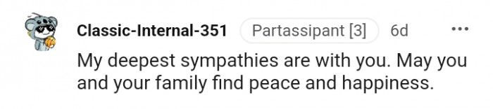 1. This redditor sympathizes with the OP