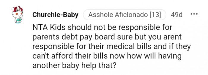 10. Kids should not be responsible for parent's debt pay