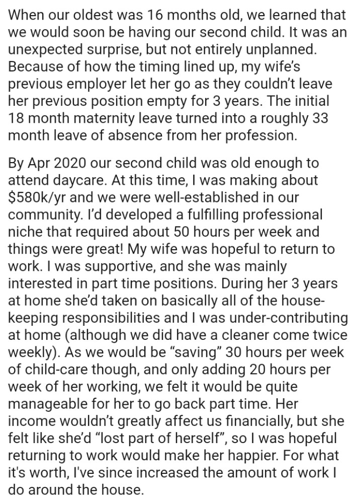 The initial 18 month maternity leave turned into a roughly 33 month leave of absence