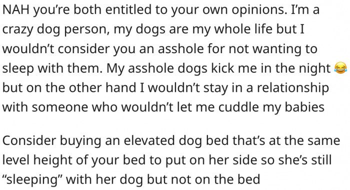 20. They should consider a compromise that works for both of them.