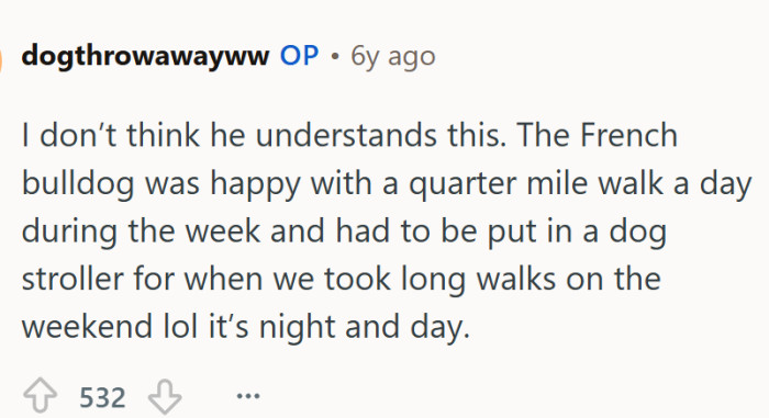 OP's husband, however, doesn't seem to understand that...