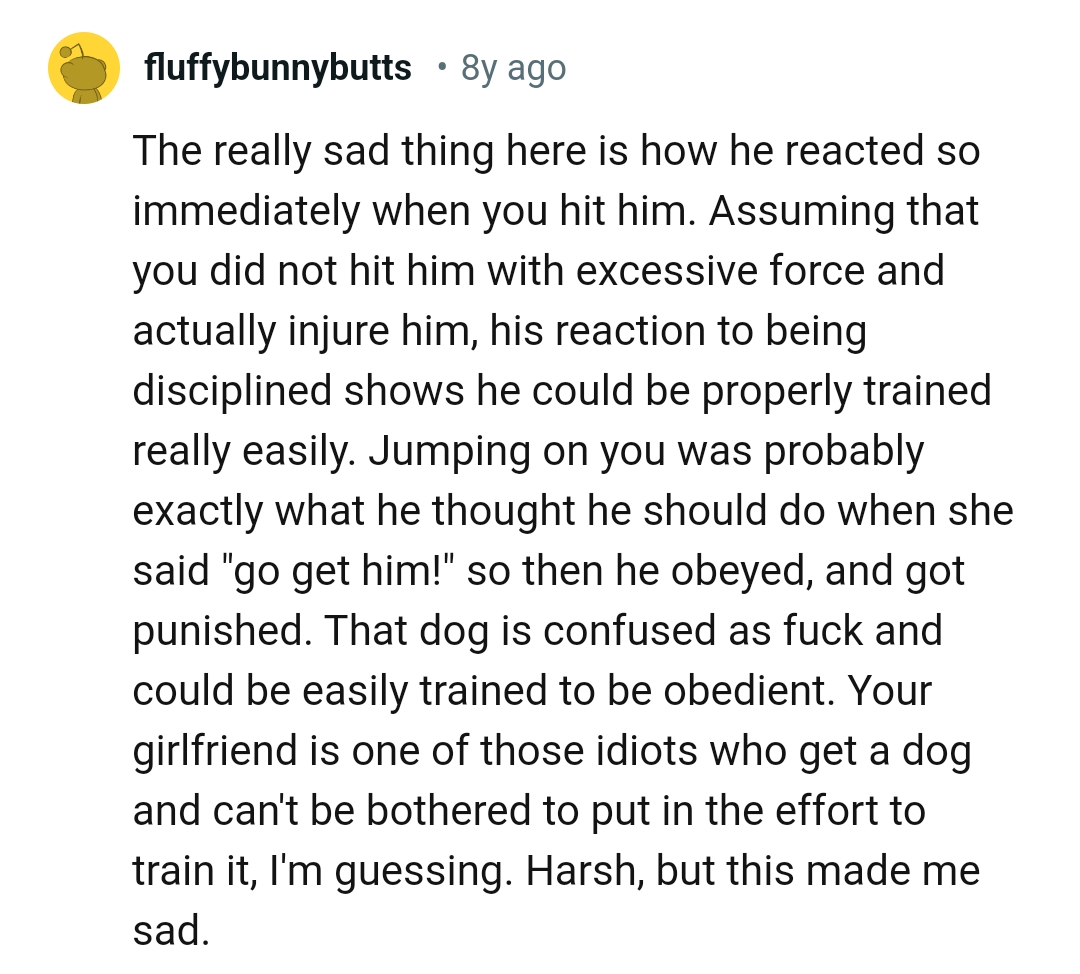 His reaction to being disciplined