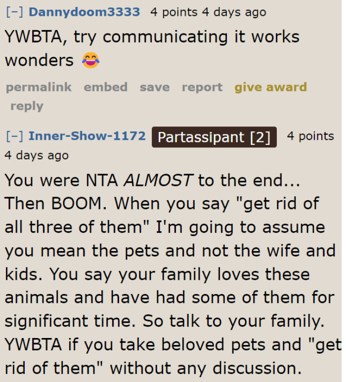 If Only He Communicated with His Wife.