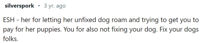 Redditors mostly agree that pets should be fixed