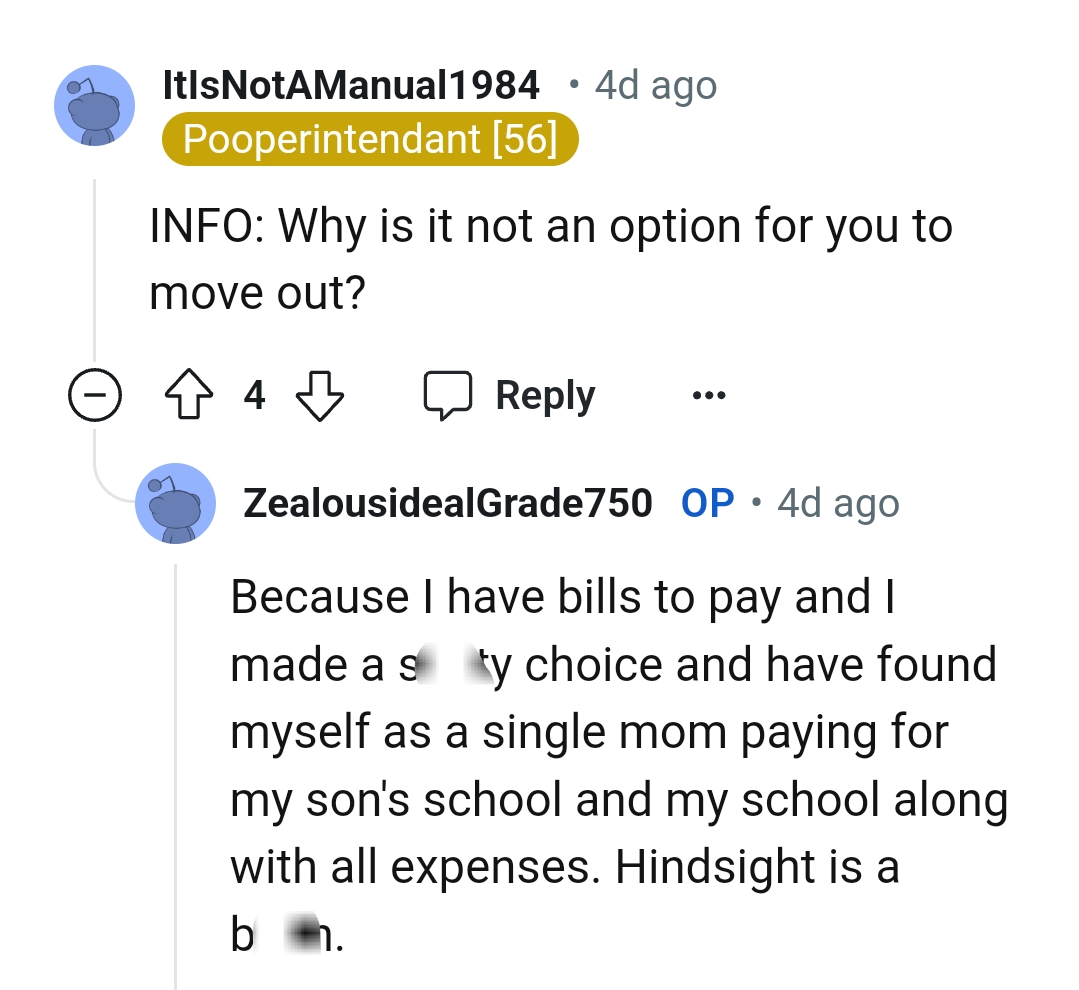 The OP has got bills to pay