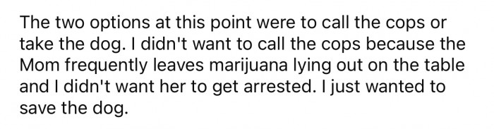 OP didn't want to implicate her friend's mom in other crimes, so she refused to call the police.