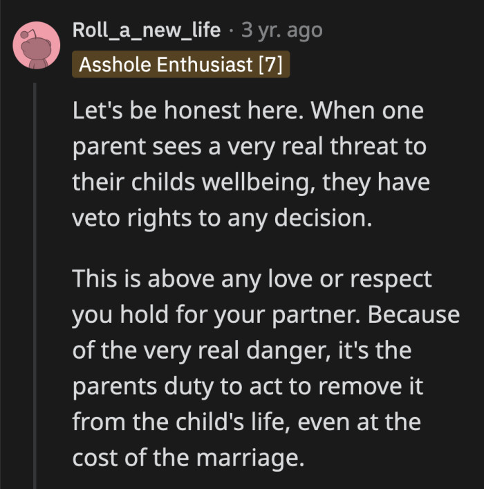 The real threat is his wife and in-laws.