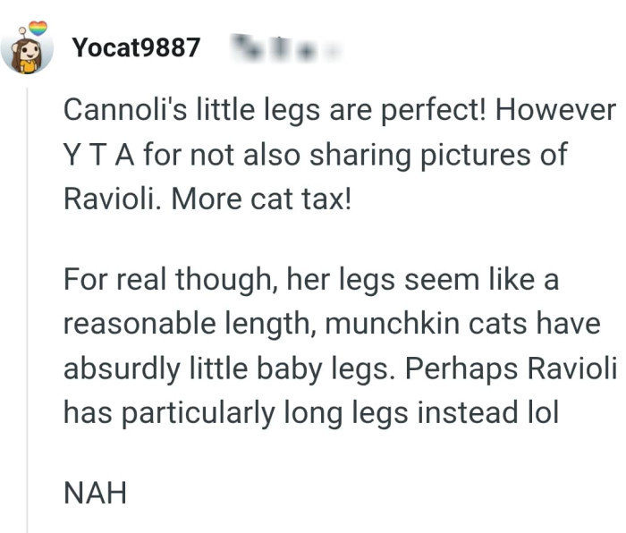 The cat's leg seem like a reasonable length