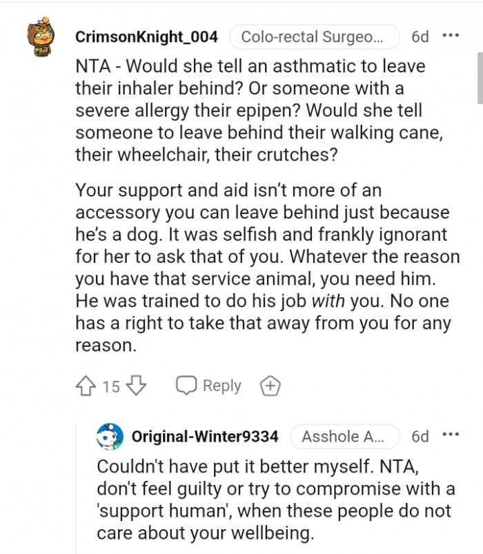 You have the service animal, and you need him