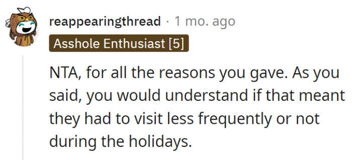 18. There were enough valid reasons to support OP's decision