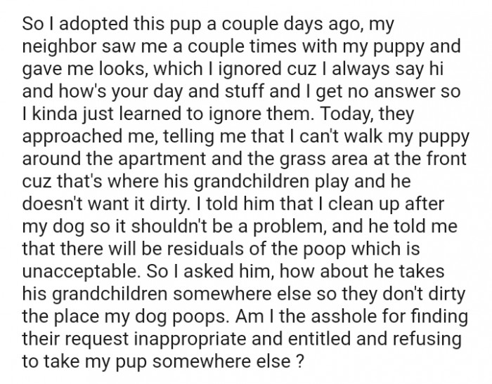 I can't walk my puppy around