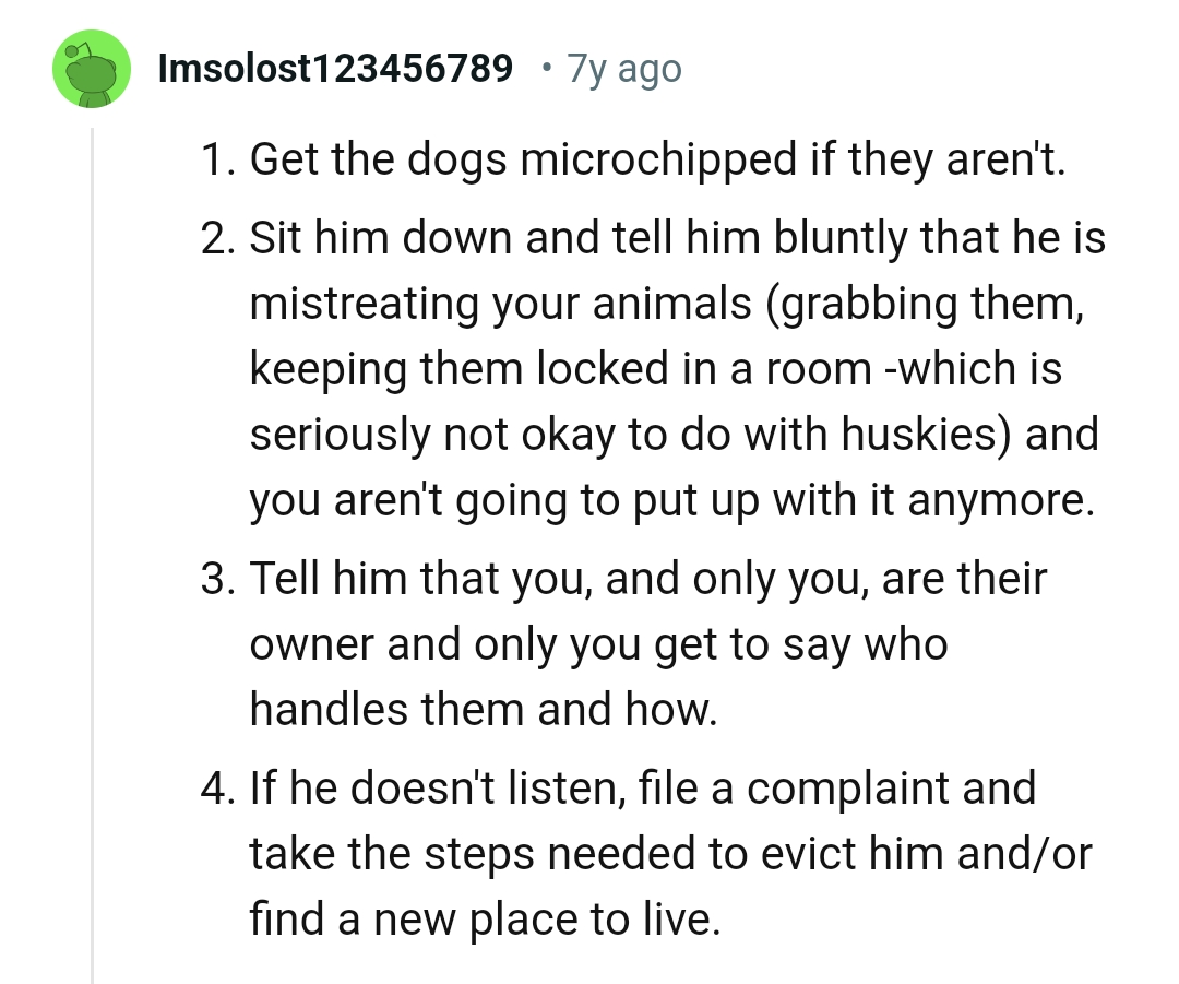 This Redditor is listing the things the OP ought to do