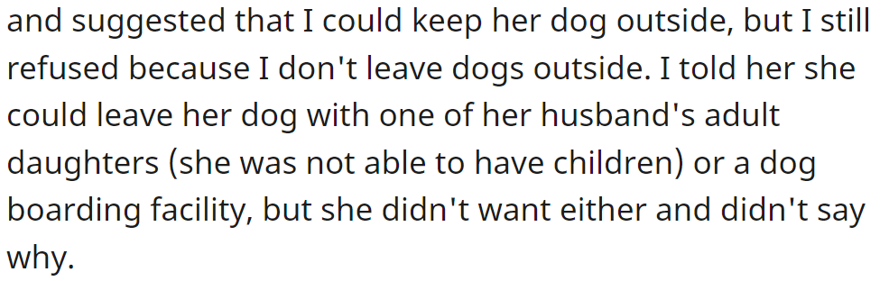 The friend urged, but the OP couldn't accept that responsibility: