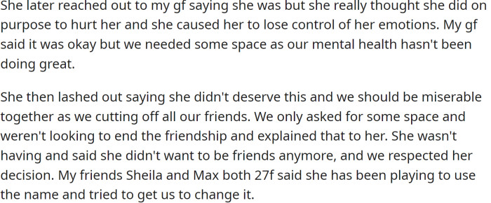 Quin said she didn't want to talk anymore, and the next day, she reignited the argument.
